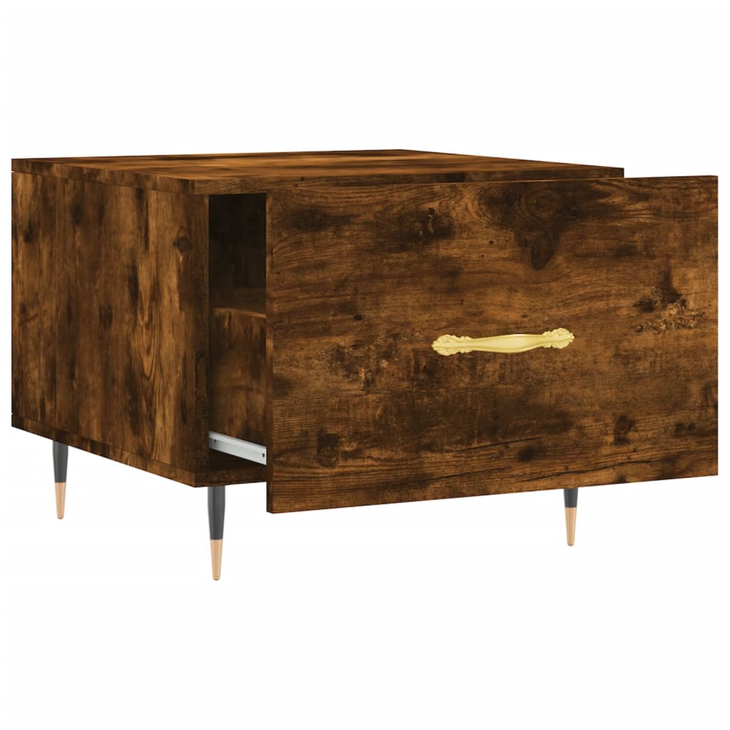 Table basse Chêne fumé 50x50x40 cm Bois d'ingénierie - XIOS