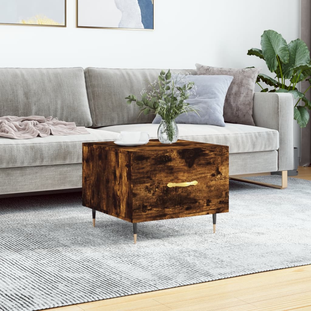 Table basse Chêne fumé 50x50x40 cm Bois d'ingénierie - XIOS