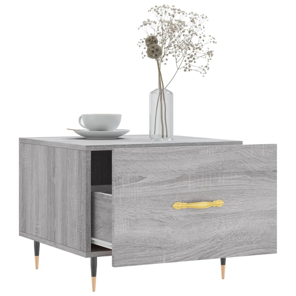Table basse Sonoma gris 50x50x40 cm Bois d'ingénierie - XIOS