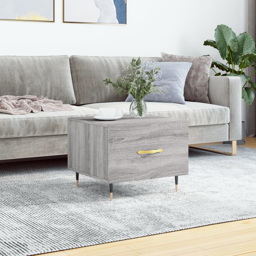 Table basse Sonoma gris 50x50x40 cm Bois d'ingénierie - XIOS