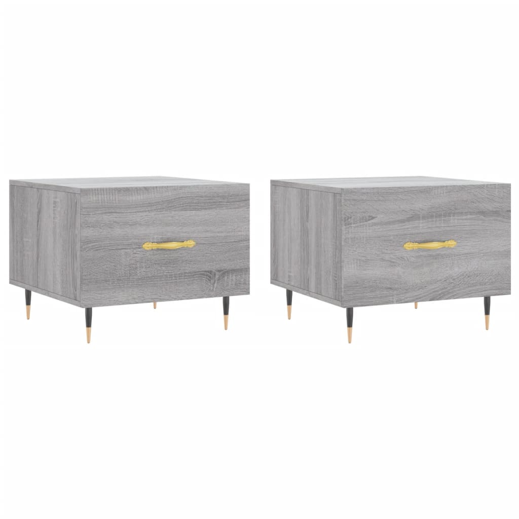 Tables basses 2 pcs sonoma gris 50x50x40 cm bois d'ingénierie - XIOS