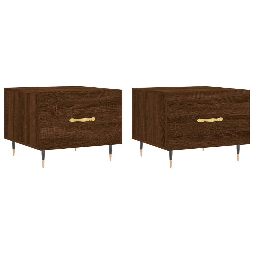 Tables basses 2 pcs chêne marron 50x50x40 cm bois d'ingénierie - XIOS
