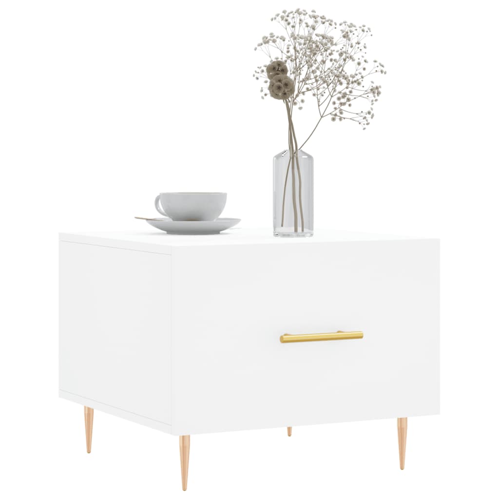 Table basse blanc 50x50x40 cm bois d'ingénierie - XIOS