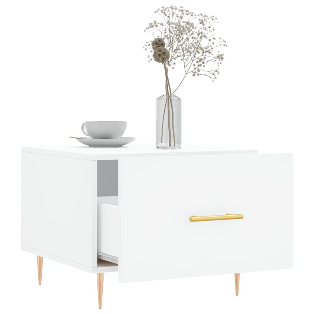 Table basse blanc 50x50x40 cm bois d'ingénierie - XIOS