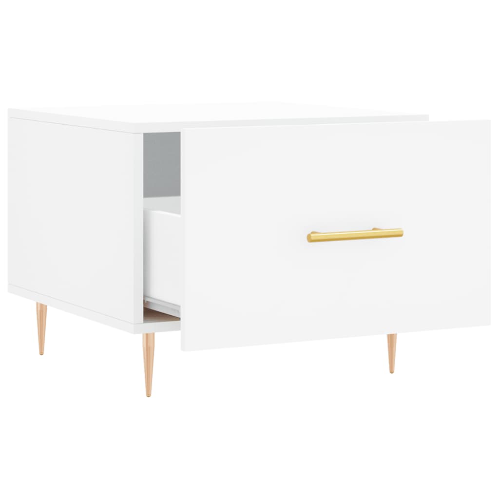 Table basse blanc 50x50x40 cm bois d'ingénierie - XIOS