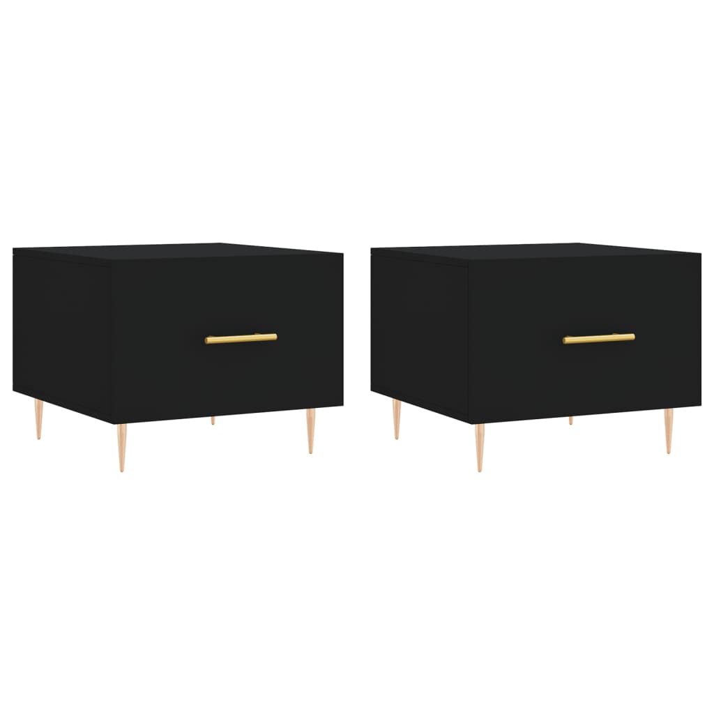 Tables basses 2 pcs noir 50x50x40 cm bois d'ingénierie - XIOS