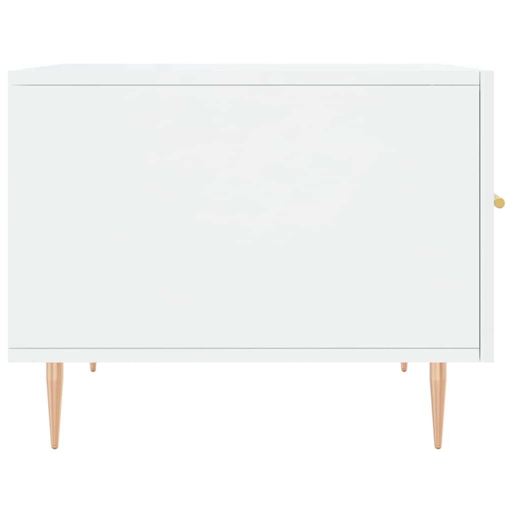 Table basse blanc brillant 50x50x40 cm bois d'ingénierie - XIOS