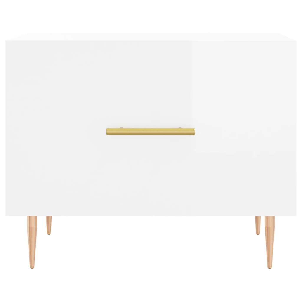 Tables basses 2 pcs blanc brillant 50x50x40cm bois d'ingénierie - XIOS