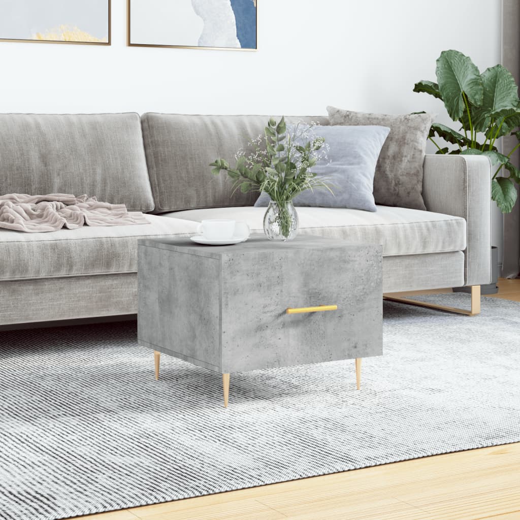 Table basse gris béton 50x50x40 cm bois d'ingénierie - XIOS