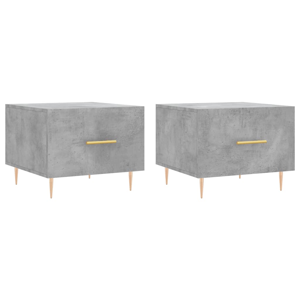 Tables basses 2 pcs gris béton 50x50x40 cm bois d'ingénierie - XIOS