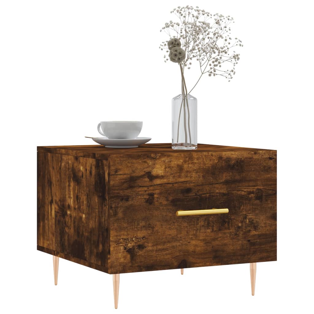 Table basse Chêne fumé 50x50x40 cm Bois d'ingénierie - XIOS