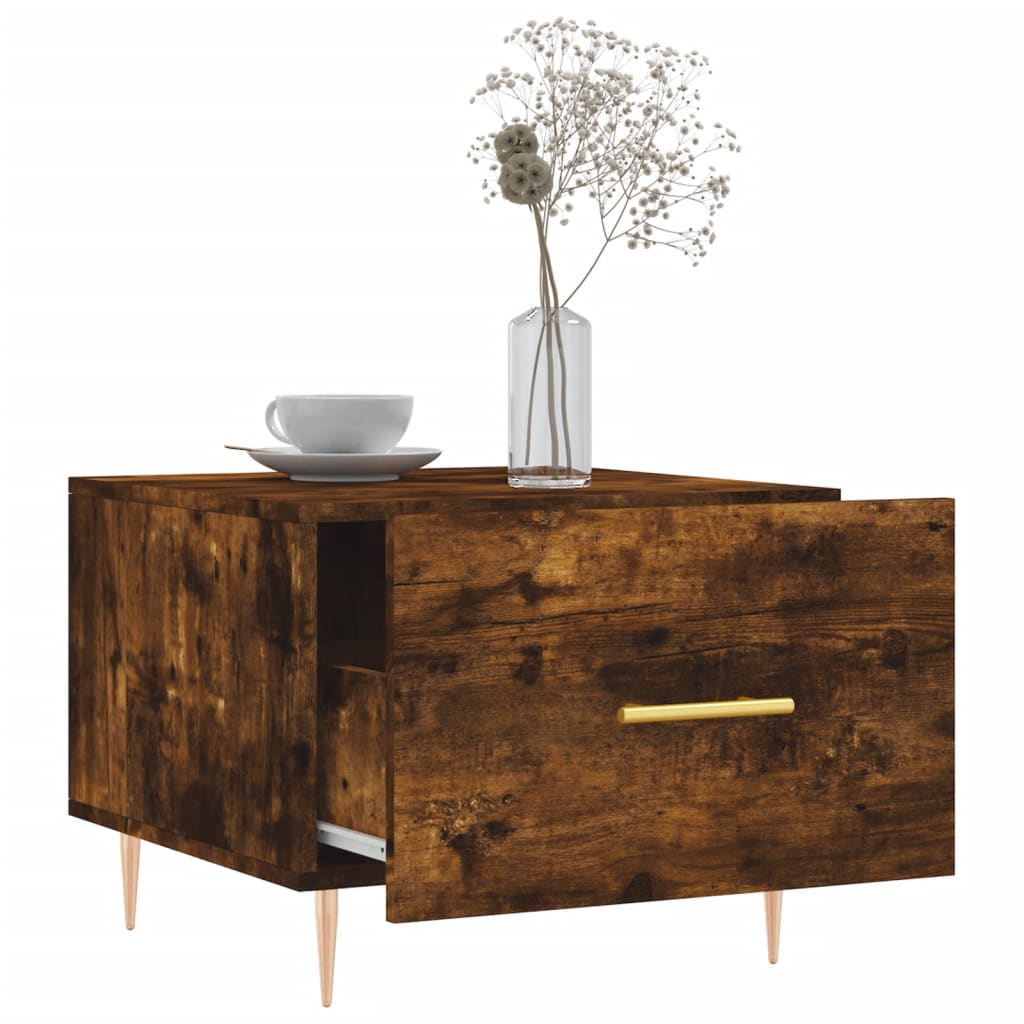 Table basse Chêne fumé 50x50x40 cm Bois d'ingénierie - XIOS