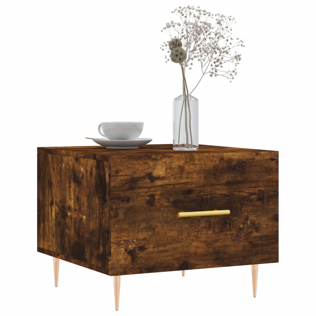 Tables basses 2 pcs chêne fumé 50x50x40 cm bois d'ingénierie - XIOS