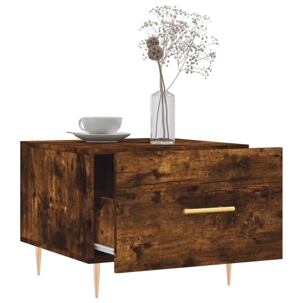 Tables basses 2 pcs chêne fumé 50x50x40 cm bois d'ingénierie - XIOS