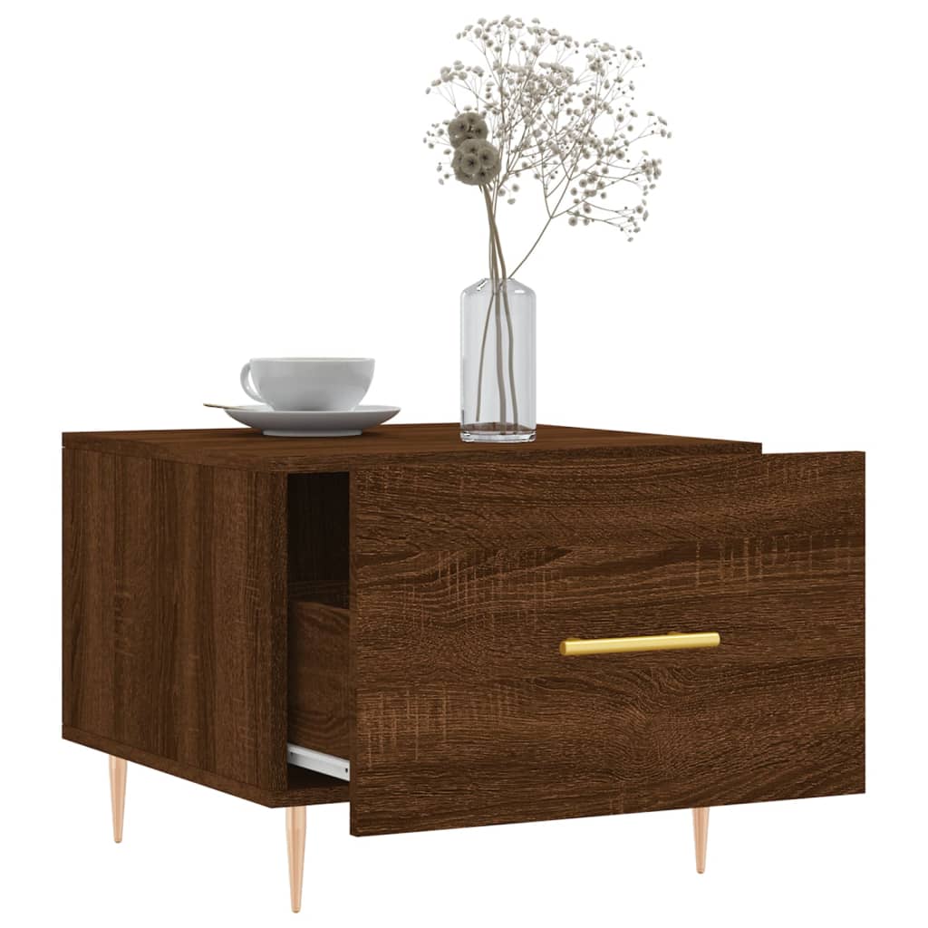 Table basse Chêne marron 50x50x40 cm Bois d'ingénierie - XIOS