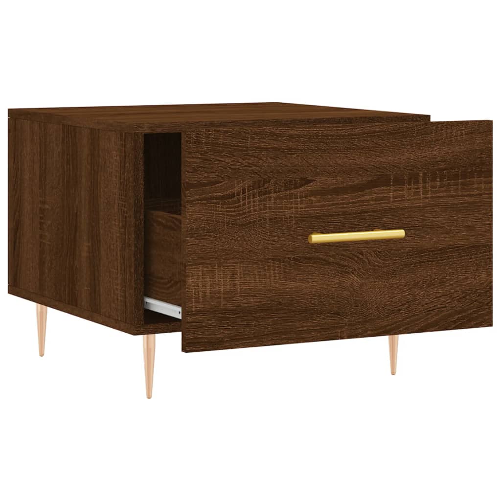 Table basse Chêne marron 50x50x40 cm Bois d'ingénierie - XIOS