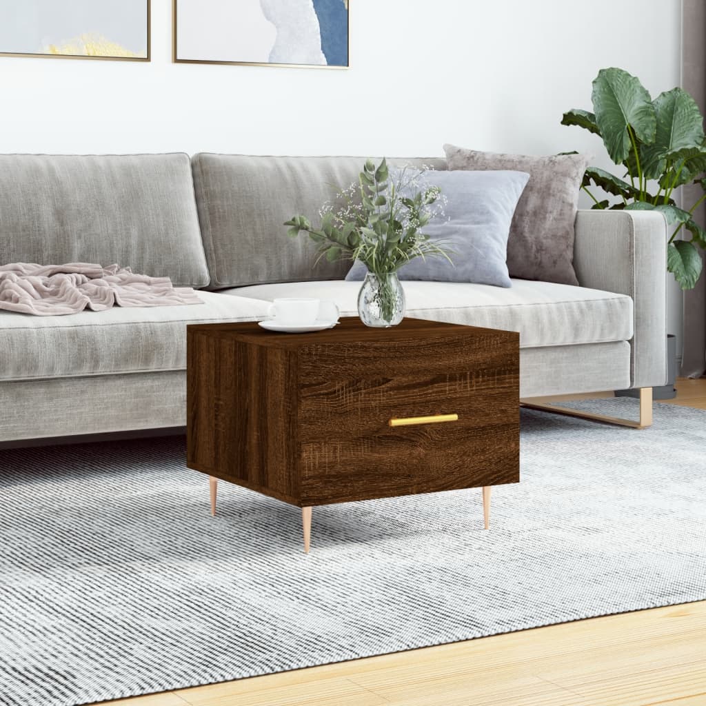 Table basse Chêne marron 50x50x40 cm Bois d'ingénierie - XIOS