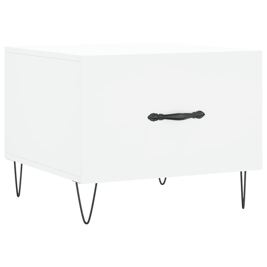Table basse blanc 50x50x40 cm bois d'ingénierie - XIOS