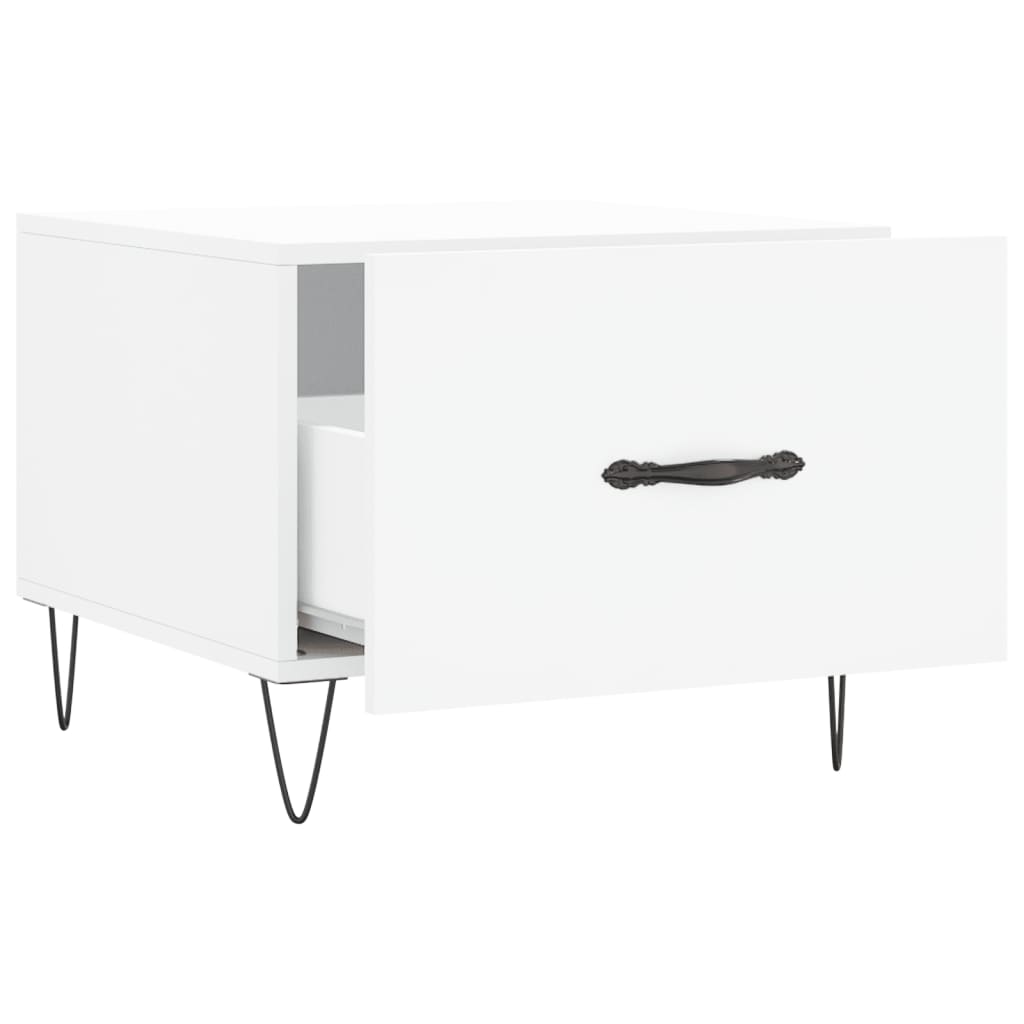 Table basse blanc 50x50x40 cm bois d'ingénierie - XIOS