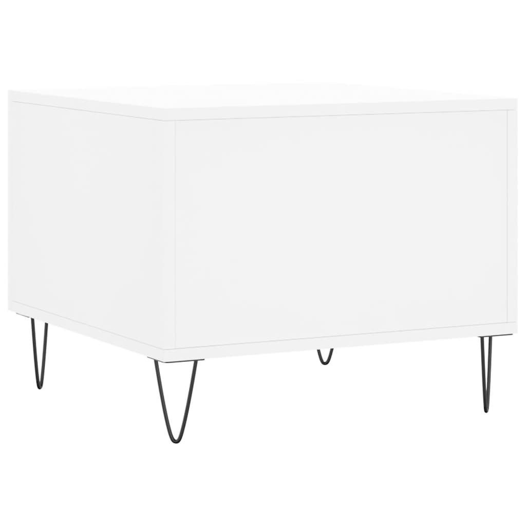 Table basse blanc 50x50x40 cm bois d'ingénierie - XIOS