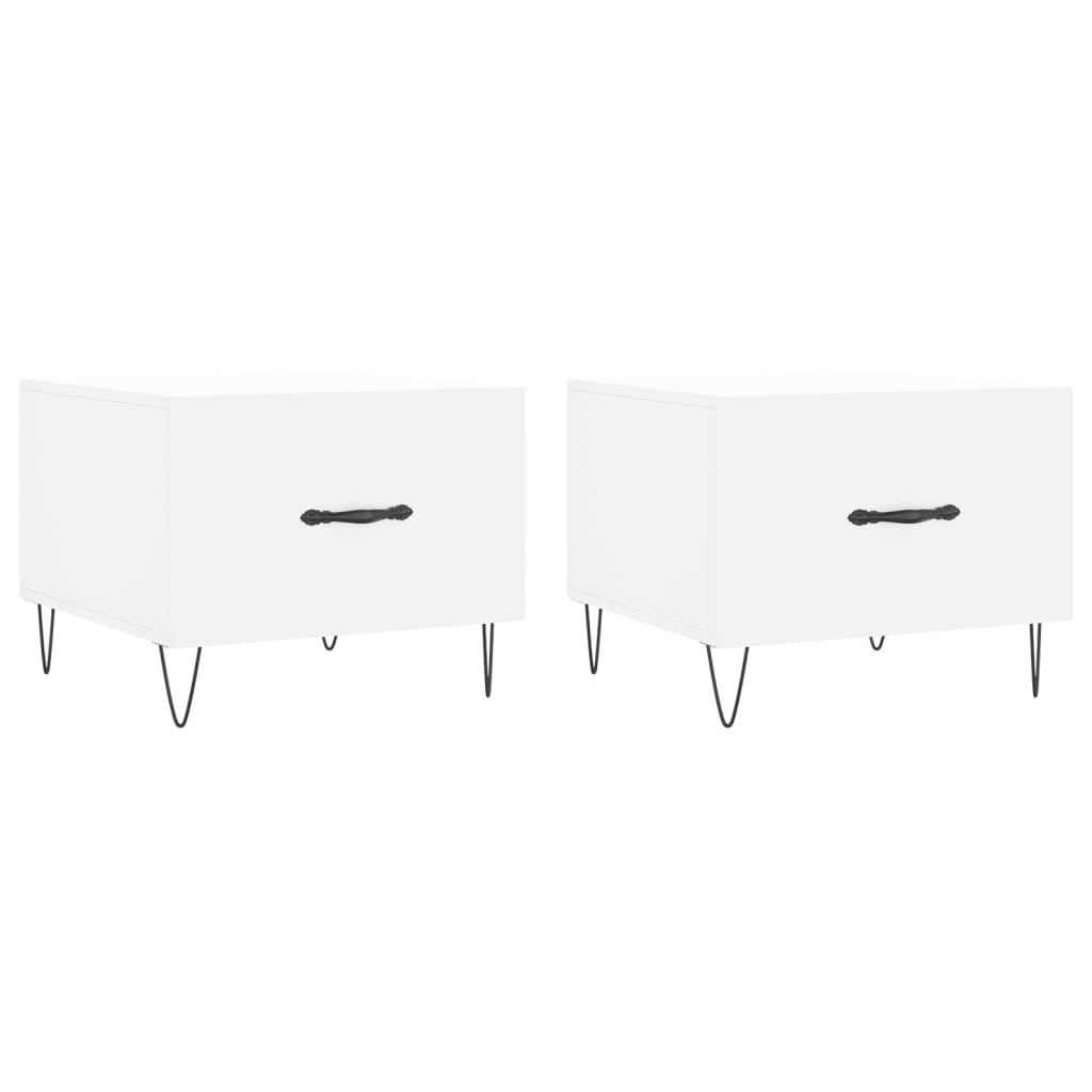 Tables basses 2 pcs blanc 50x50x40 cm bois d'ingénierie - XIOS