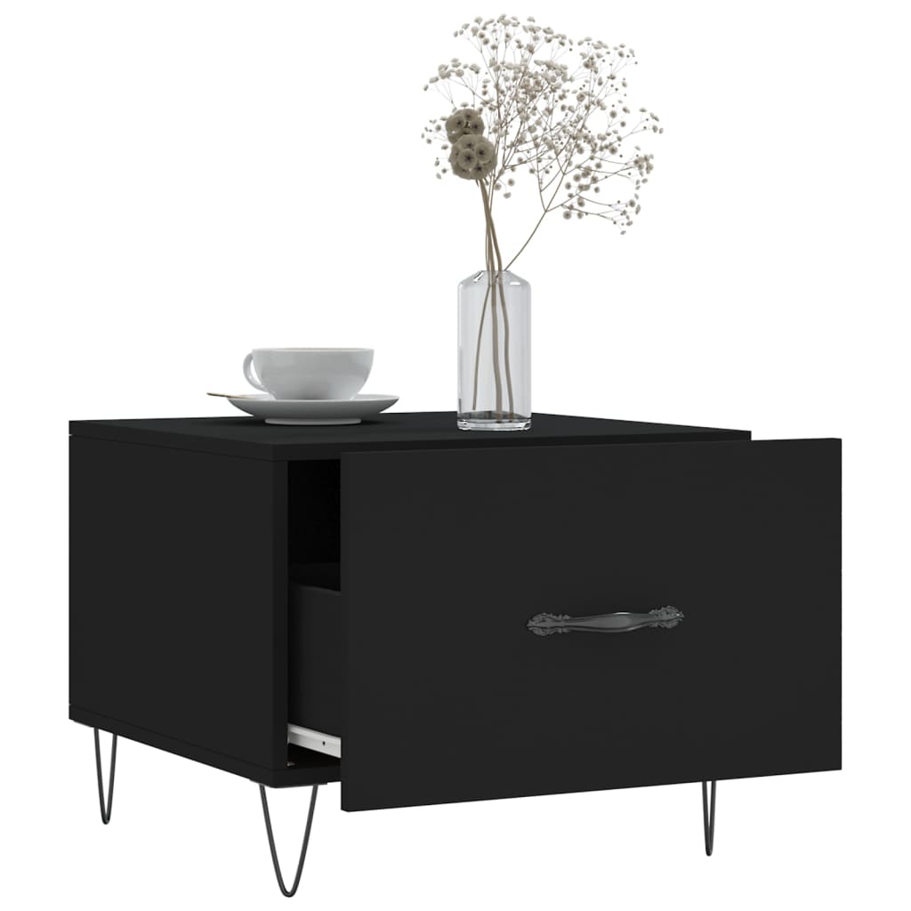 Tables basses 2 pcs noir 50x50x40 cm bois d'ingénierie - XIOS