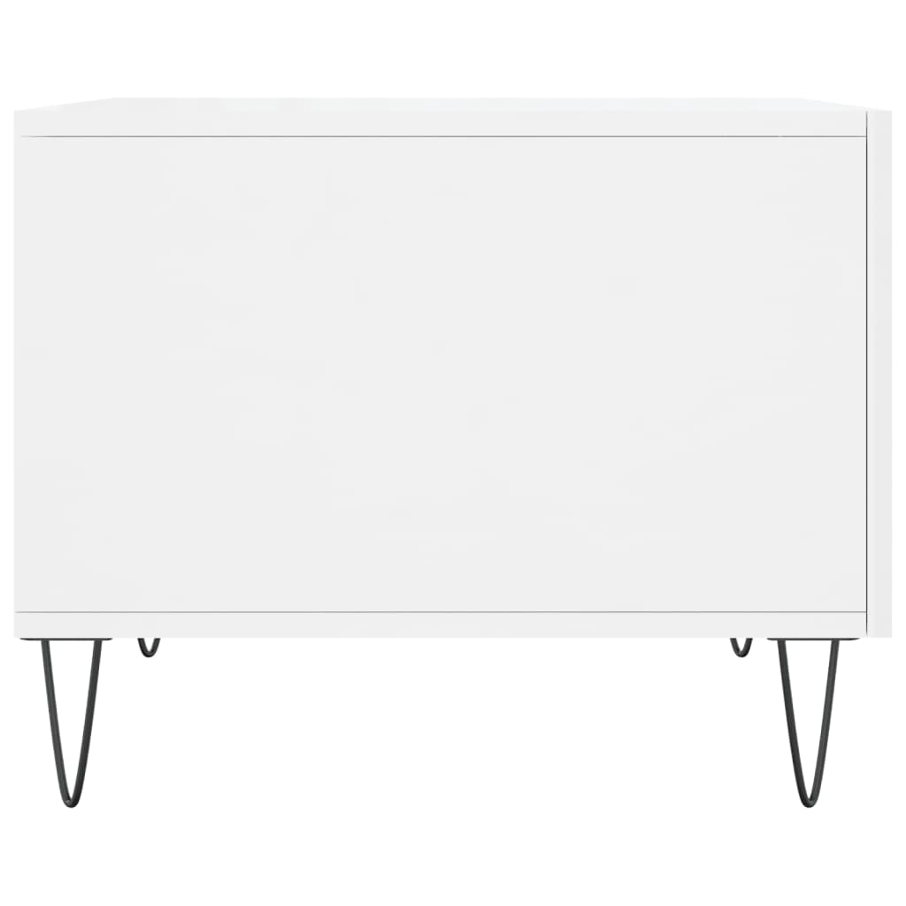 Table basse blanc brillant 50x50x40 cm bois d'ingénierie - XIOS