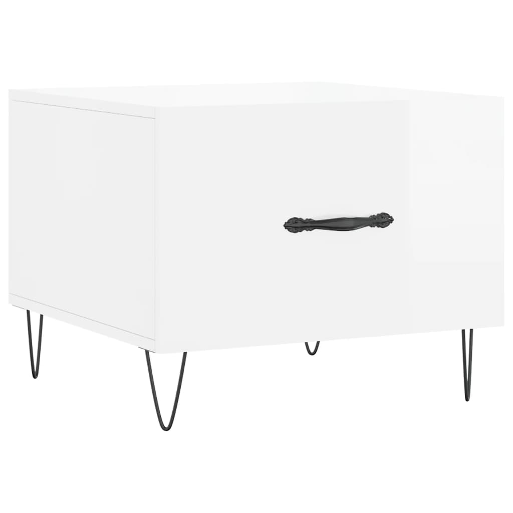 Tables basses 2 pcs blanc brillant 50x50x40cm bois d'ingénierie - XIOS