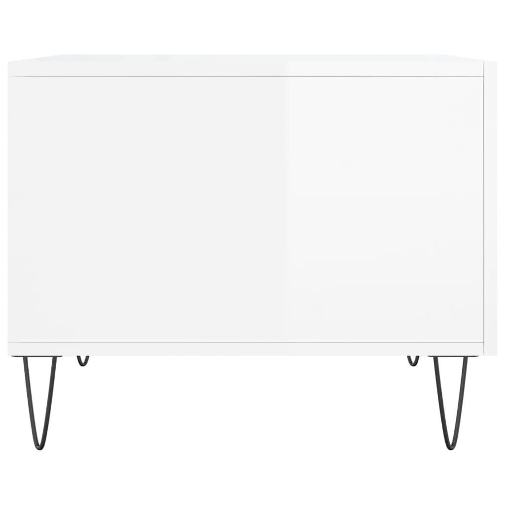 Tables basses 2 pcs blanc brillant 50x50x40cm bois d'ingénierie - XIOS