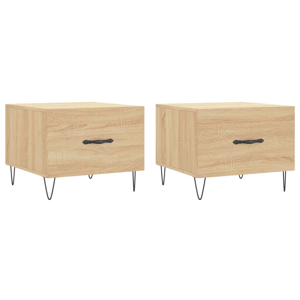 Tables basses 2 pcs chêne sonoma 50x50x40 cm bois d'ingénierie - XIOS