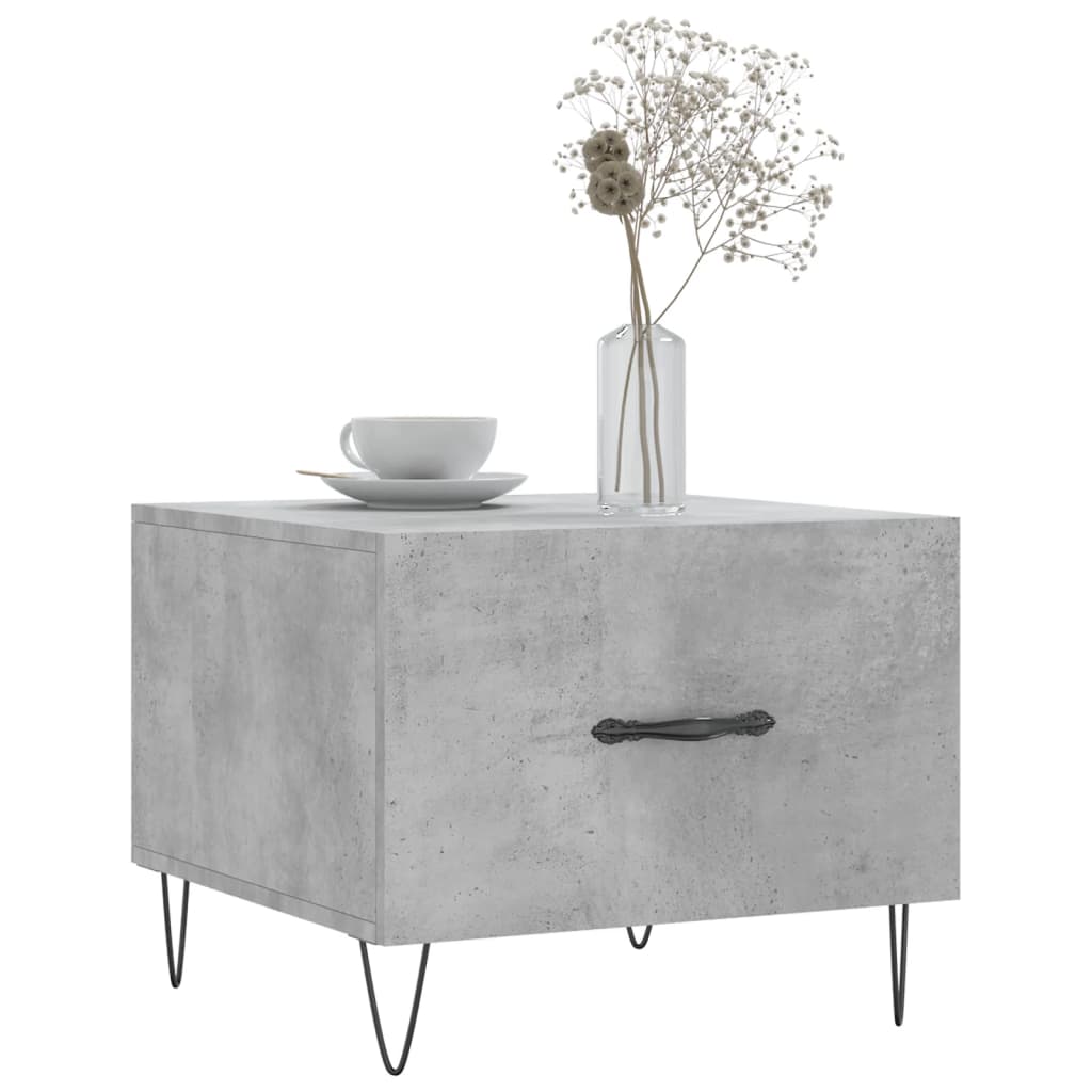 Table basse gris béton 50x50x40 cm bois d'ingénierie - XIOS