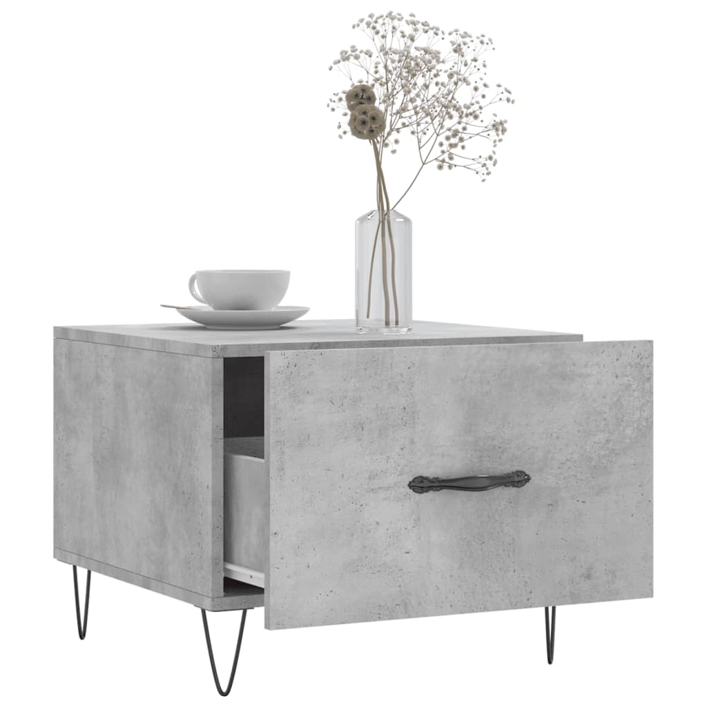 Table basse gris béton 50x50x40 cm bois d'ingénierie - XIOS