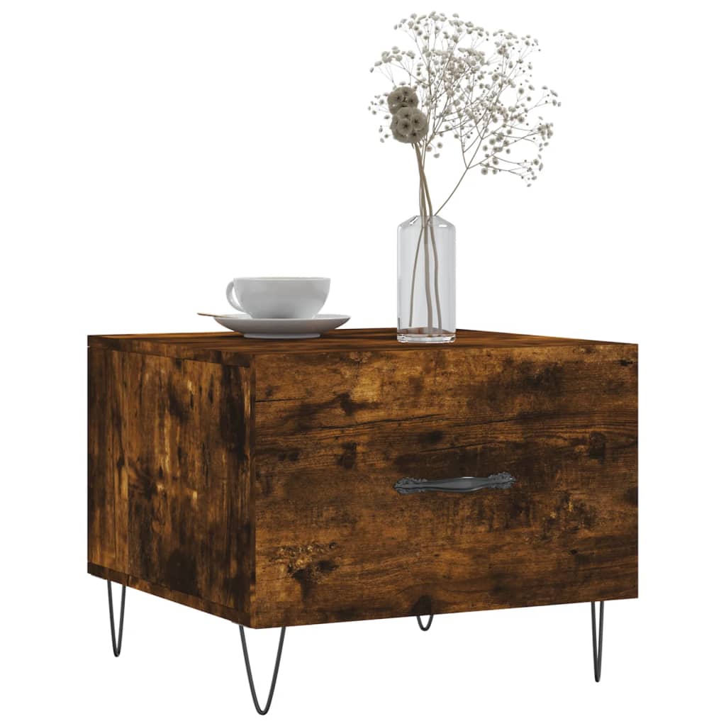 Tables basses 2 pcs chêne fumé 50x50x40 cm bois d'ingénierie - XIOS