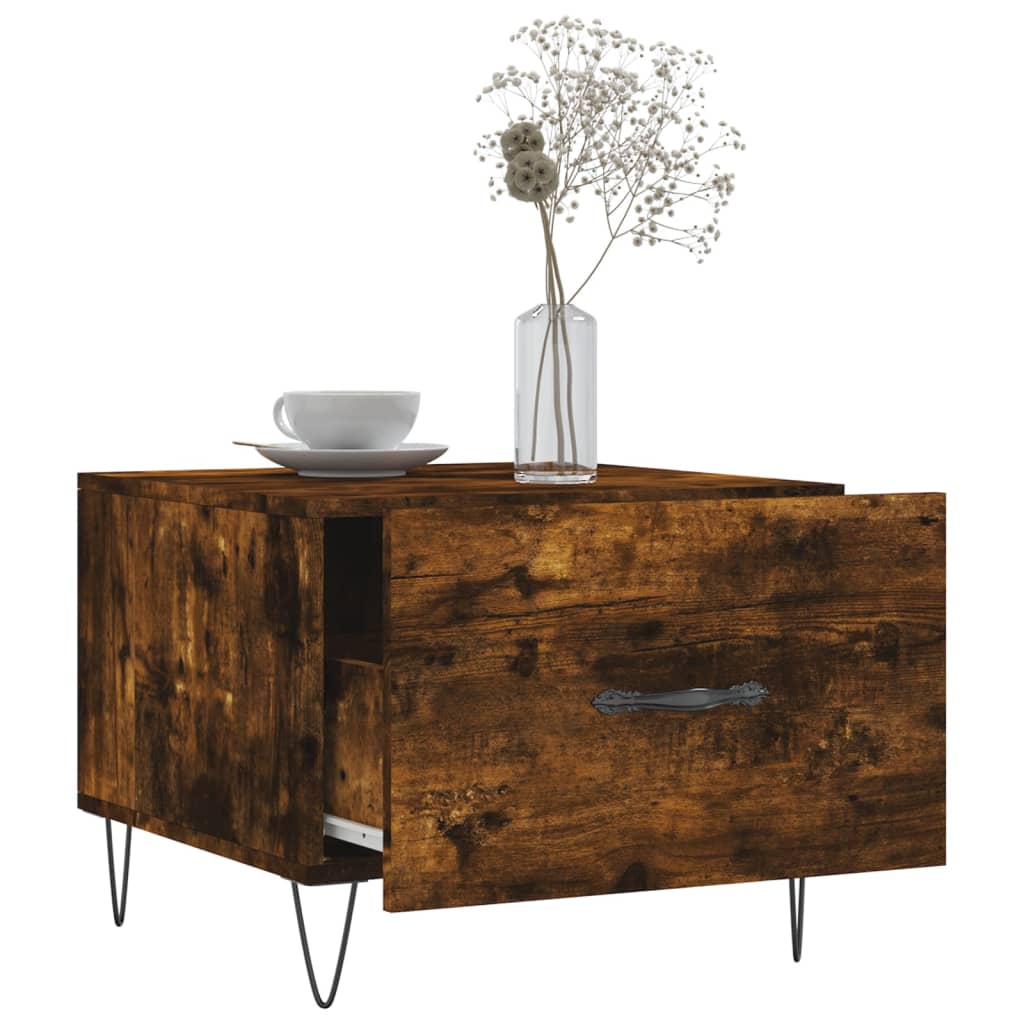 Tables basses 2 pcs chêne fumé 50x50x40 cm bois d'ingénierie - XIOS