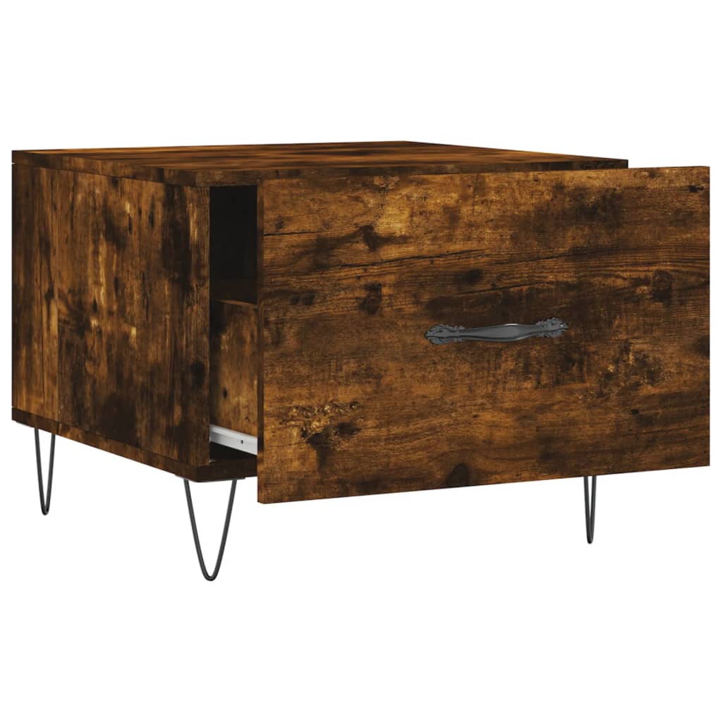 Tables basses 2 pcs chêne fumé 50x50x40 cm bois d'ingénierie - XIOS