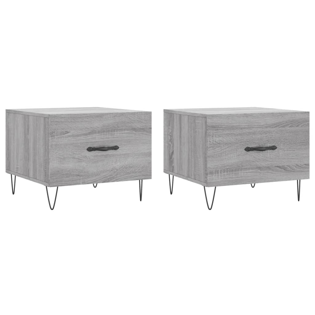 Tables basses 2 pcs sonoma gris 50x50x40 cm bois d'ingénierie - XIOS