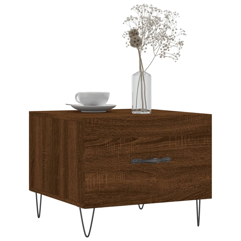 Table basse Chêne marron 50x50x40 cm Bois d'ingénierie - XIOS