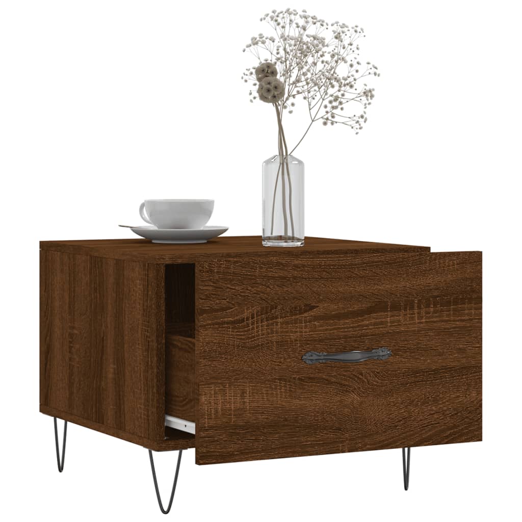 Table basse Chêne marron 50x50x40 cm Bois d'ingénierie - XIOS
