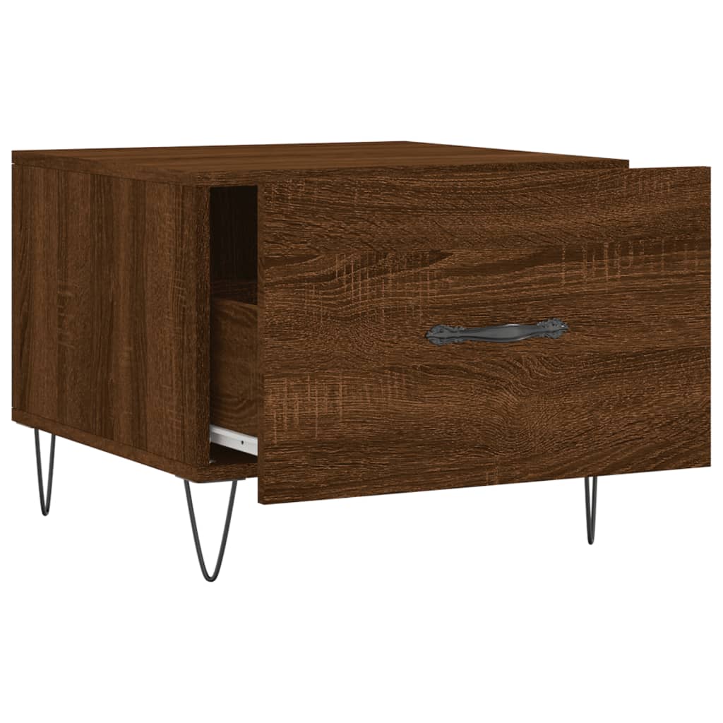 Table basse Chêne marron 50x50x40 cm Bois d'ingénierie - XIOS