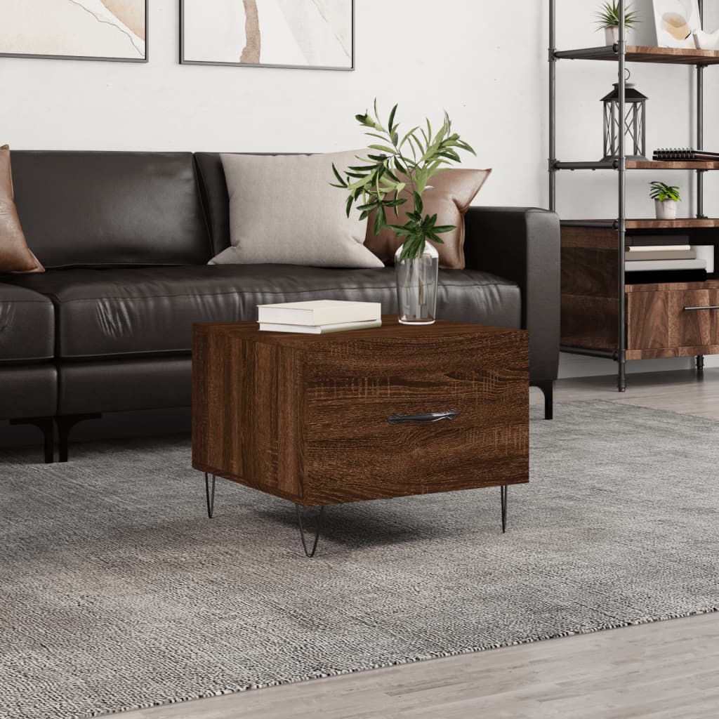 Table basse Chêne marron 50x50x40 cm Bois d'ingénierie - XIOS
