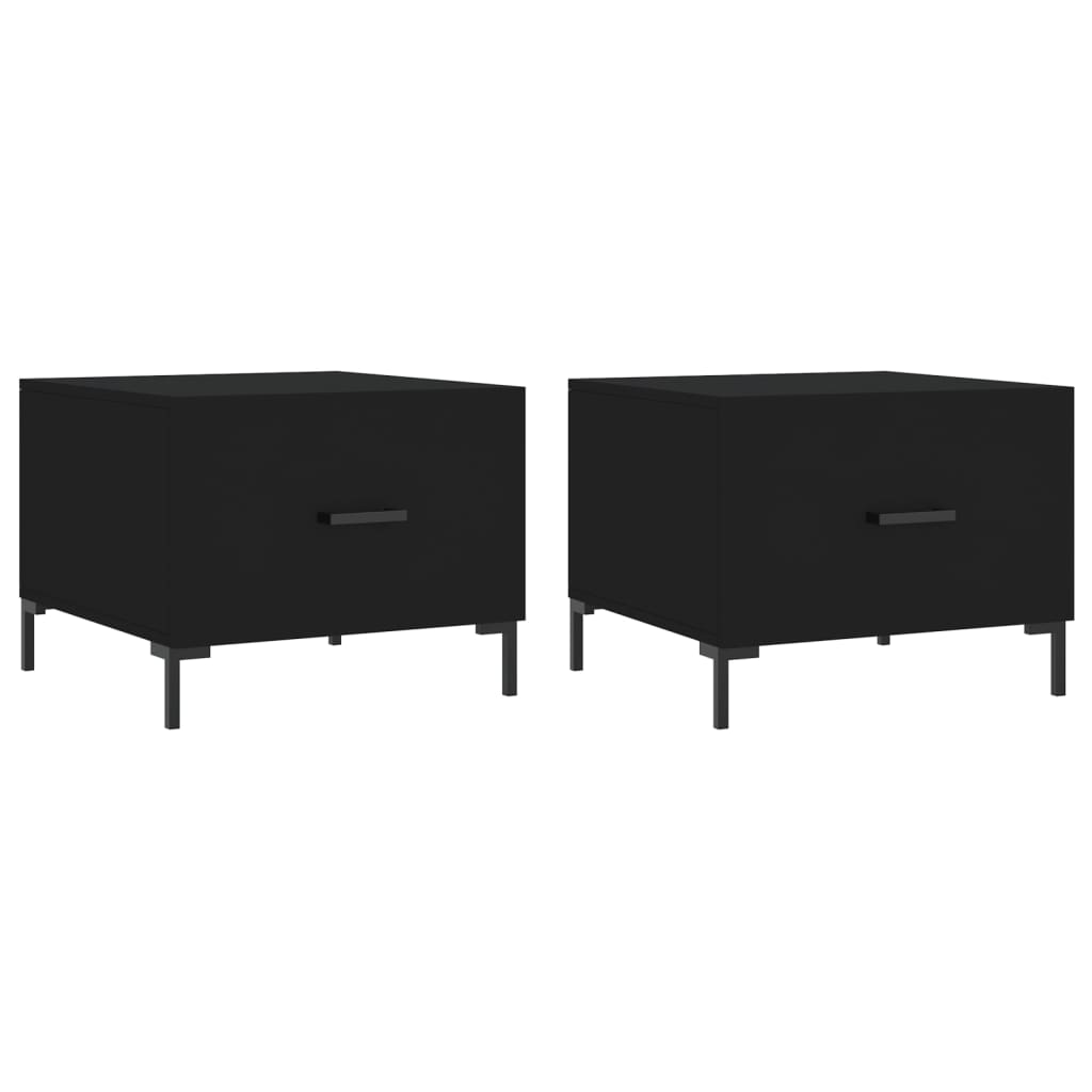 Tables basses 2 pcs noir 50x50x40 cm bois d'ingénierie - XIOS