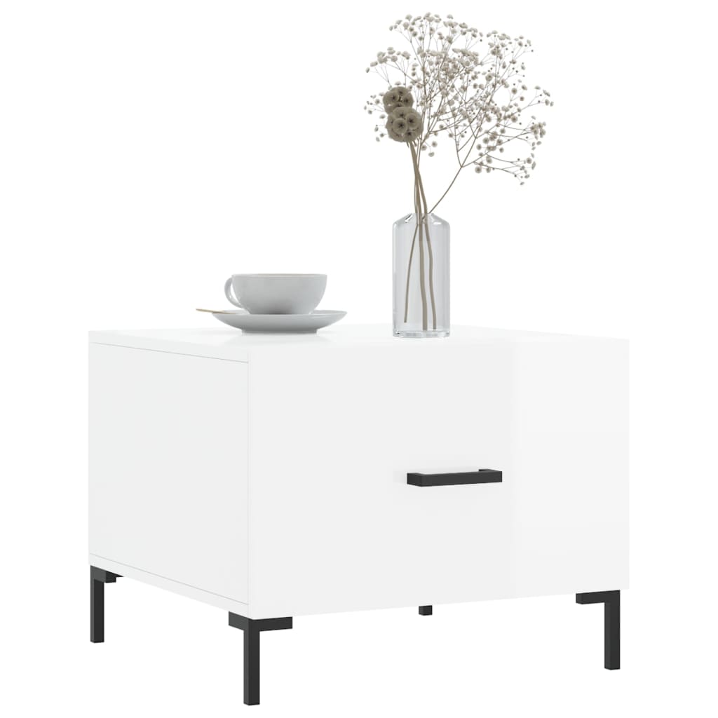 Tables basses 2 pcs blanc brillant 50x50x40cm bois d'ingénierie - XIOS