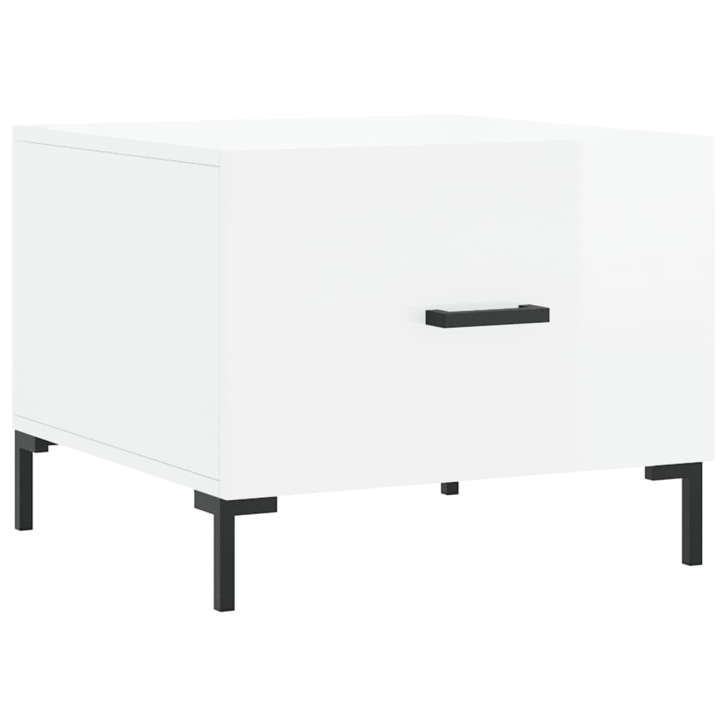 Tables basses 2 pcs blanc brillant 50x50x40cm bois d'ingénierie - XIOS