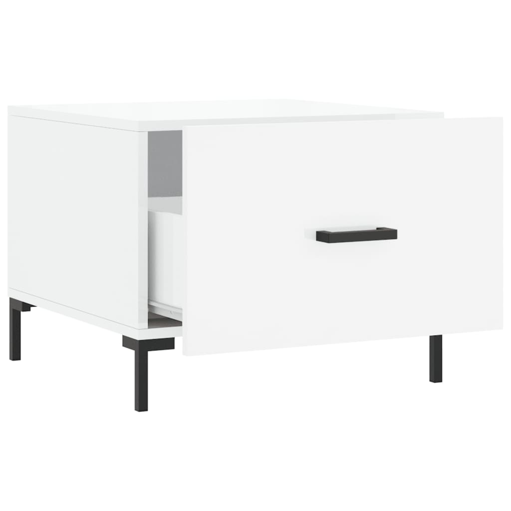 Tables basses 2 pcs blanc brillant 50x50x40cm bois d'ingénierie - XIOS