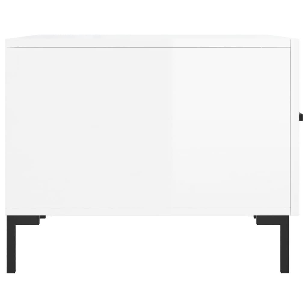 Tables basses 2 pcs blanc brillant 50x50x40cm bois d'ingénierie - XIOS