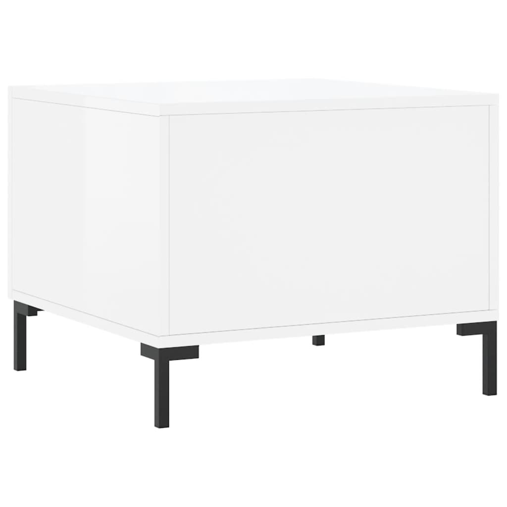 Tables basses 2 pcs blanc brillant 50x50x40cm bois d'ingénierie - XIOS