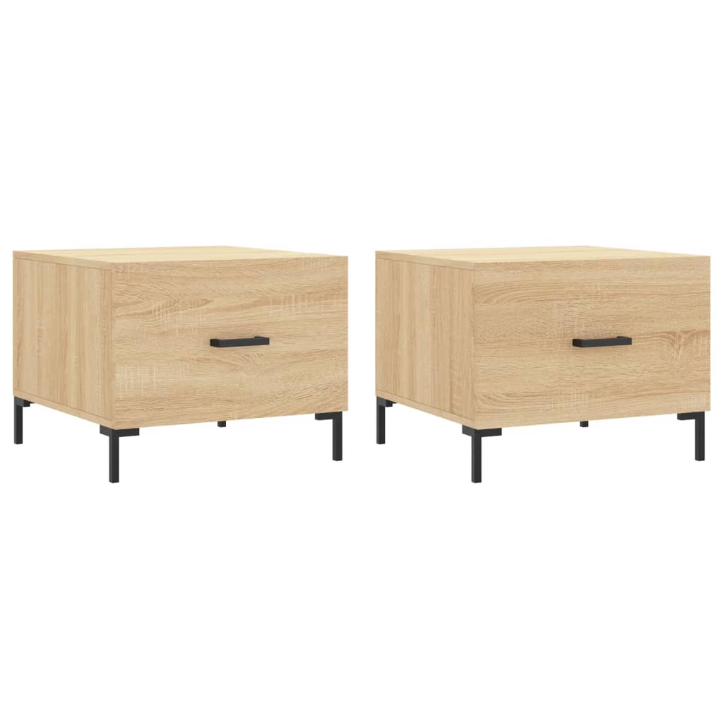Tables basses 2 pcs chêne sonoma 50x50x40 cm bois d'ingénierie - XIOS