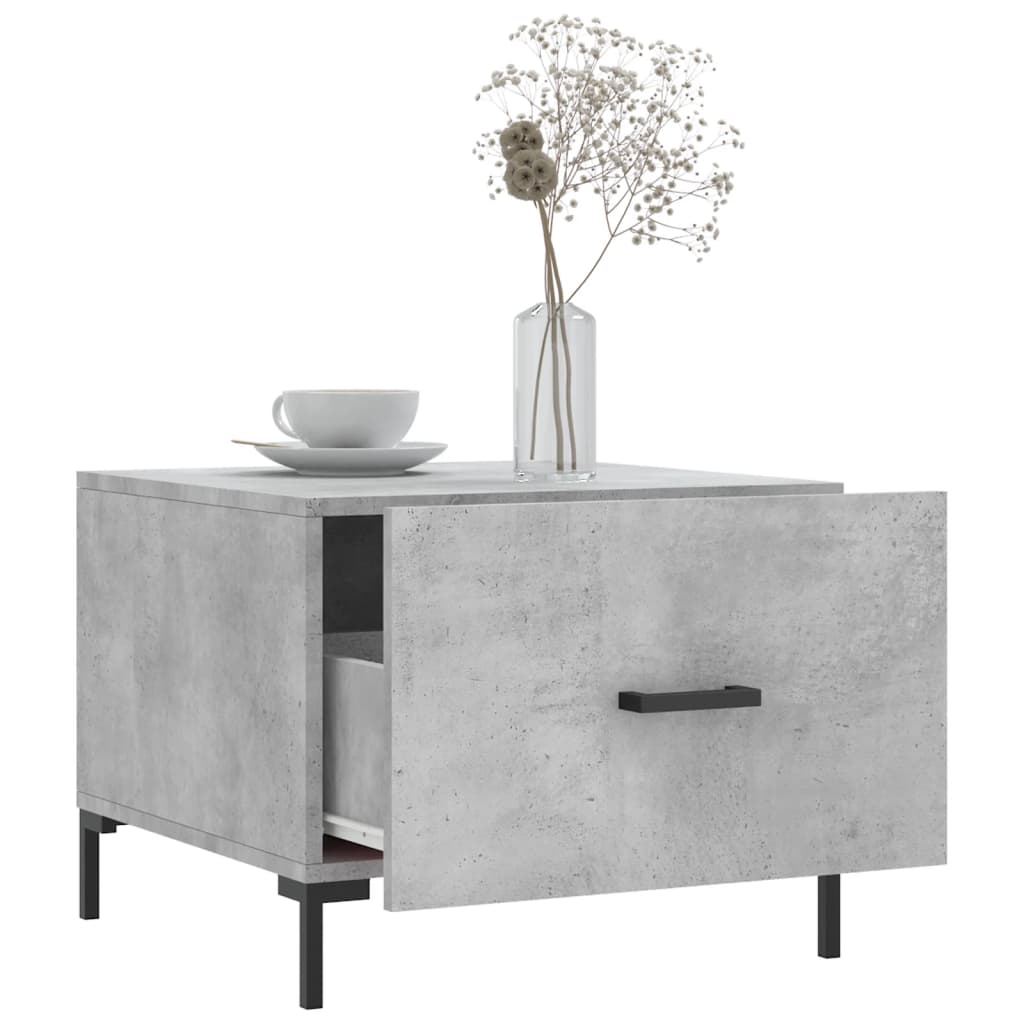 Table basse gris béton 50x50x40 cm bois d'ingénierie - XIOS