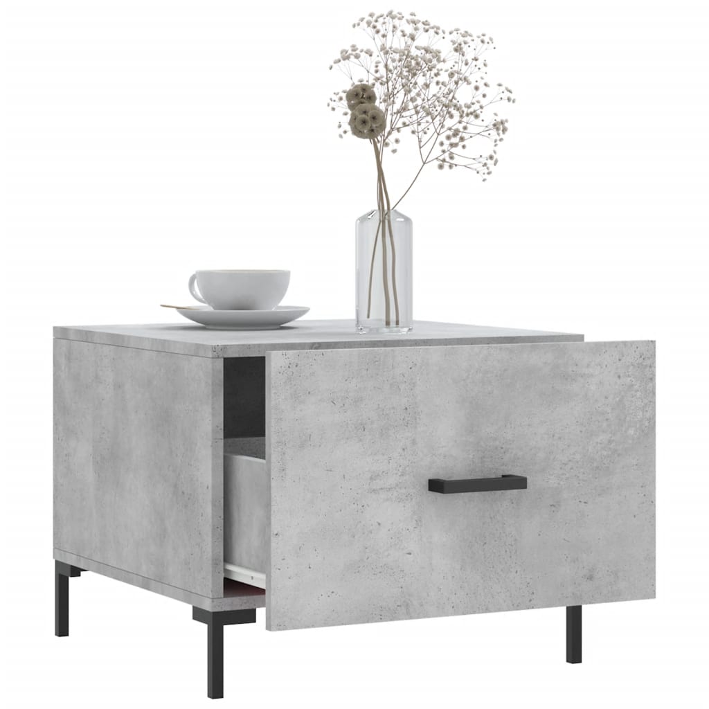 Tables basses 2 pcs gris béton 50x50x40 cm bois d'ingénierie - XIOS