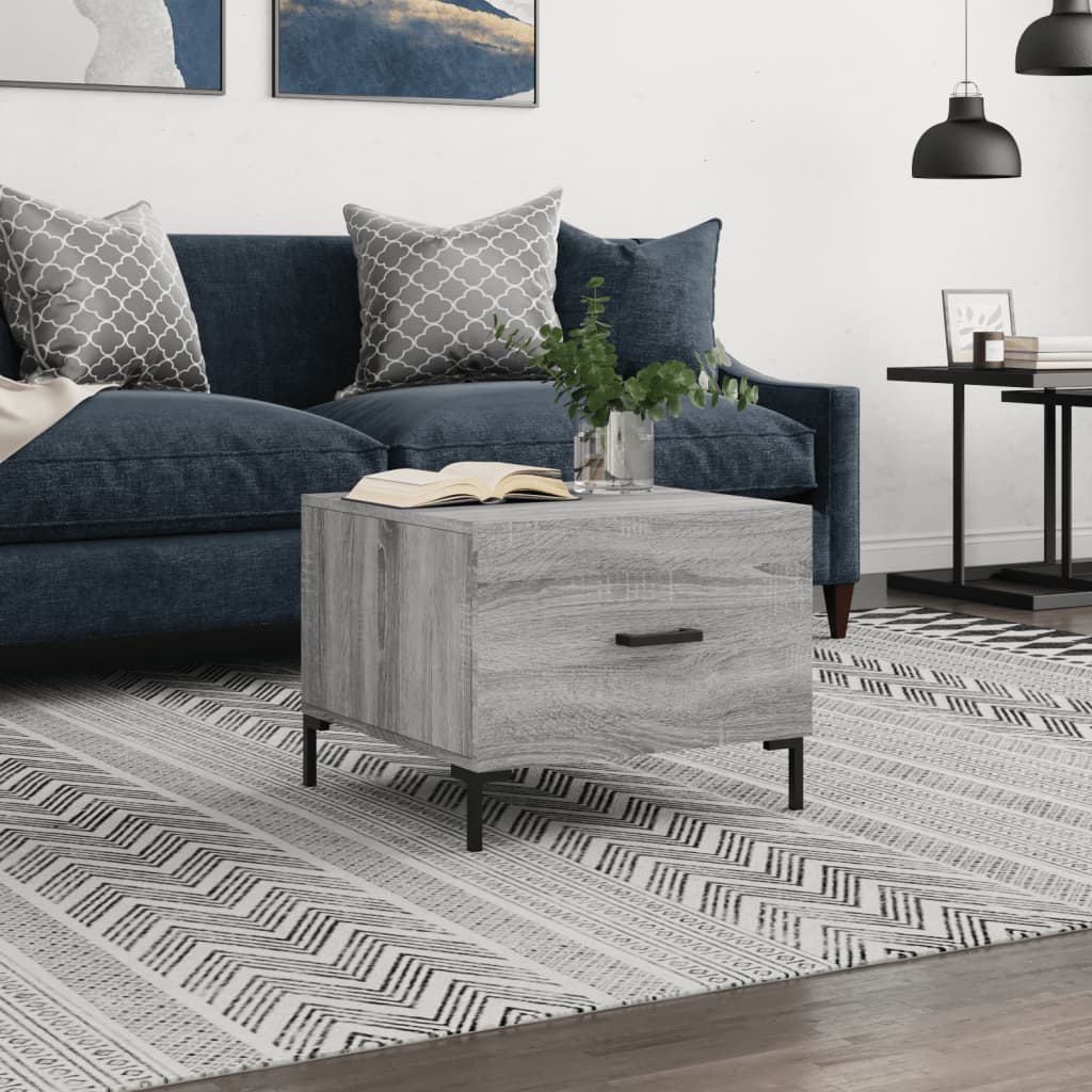 Table basse Sonoma gris 50x50x40 cm Bois d'ingénierie - XIOS